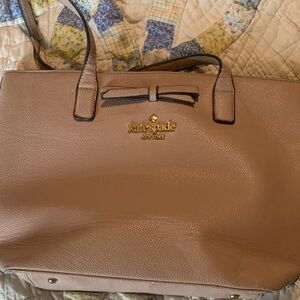 kate spade Blush Pink Pebble Leather Tote with Bow